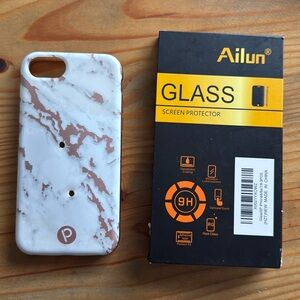 Loopy case | iPhone 6/ 7/ 8 SE | Rose Marble Metallic
